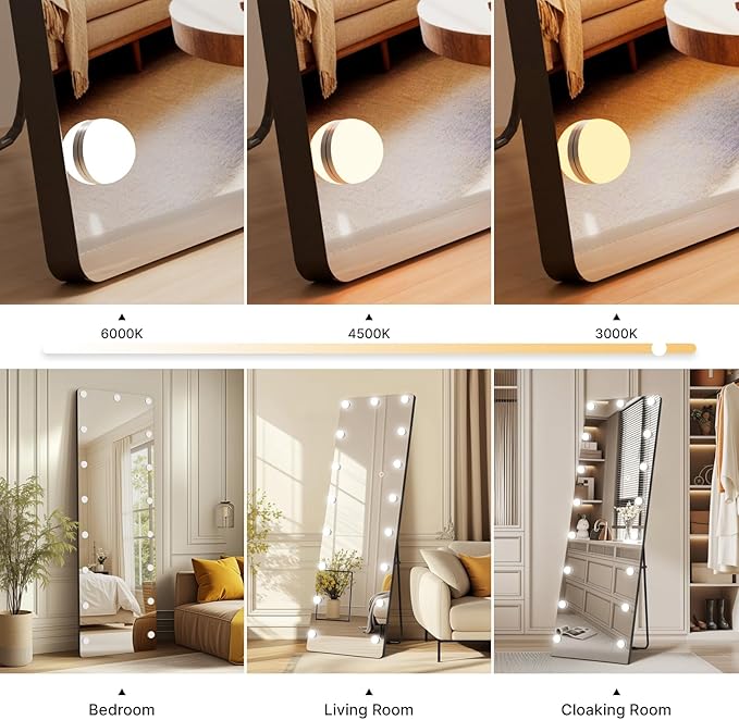 Kosmonia 56x18 Hollywood Full Length Mirror