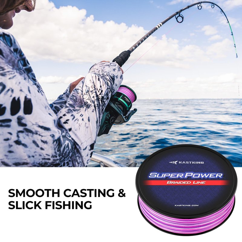 KastKing Superpower Braided Fishing Line, Black, 8LB, 150 Yds