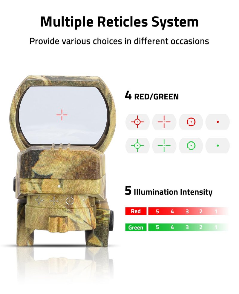 CVLIFE 1X22X33mm Red Green Dot Sight Scope Reflex Sight Optic with 20mm Rail