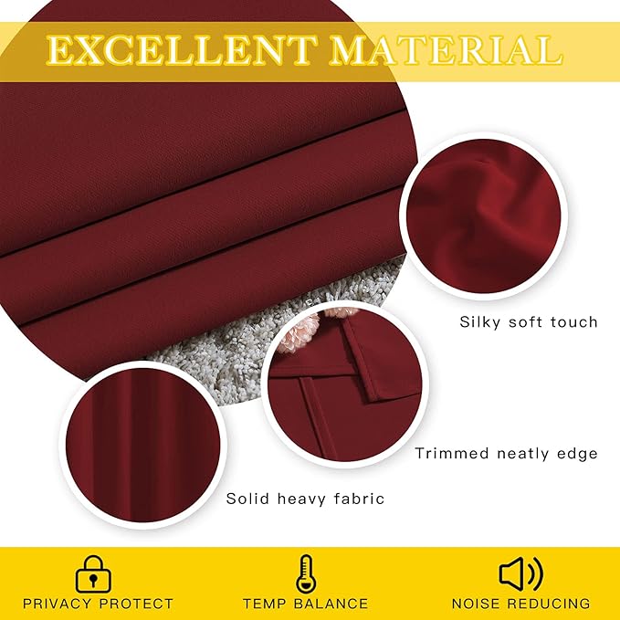 NICETOWN Glass Door Curtains for Window, Wide Thermal Curtain Panels, Sliding