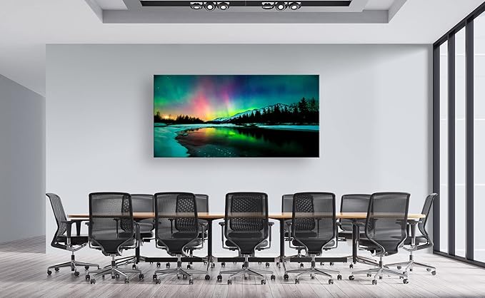 S01975 Wall Art Aurora scenery Painting on Canvas Prints Stretched and Framed