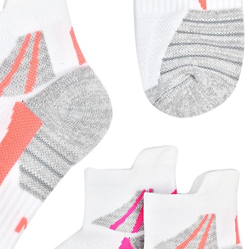 J.WMEET Women's Athletic Ankle Socks - Cushioned & Breathable Cotton | 6-Pack for Running