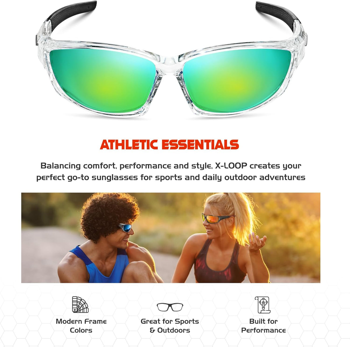 Polarized Sports Sunglasses for Men - UV400 Protection for Baseball, Running, Cycling & Golf