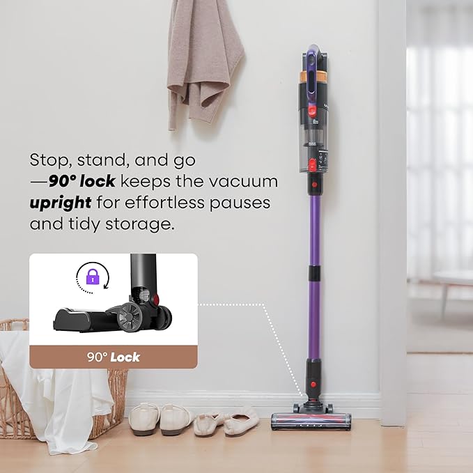 UNINELL HOME UV2 Cordless Vacuum Cleaner, 48000Pa/550W Vacuum Cleaners for Home, Lightweight Stick Vacuum with 65Mins Runtime, Self-Standing&Wall Mount Charging, Tangle-Resistant Vacuum for Pet Hair