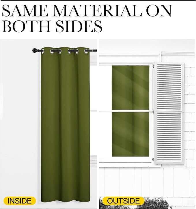 NICETOWN Kitchen Curtain Panels Blackout Draperies, Thermal Insulated Solid