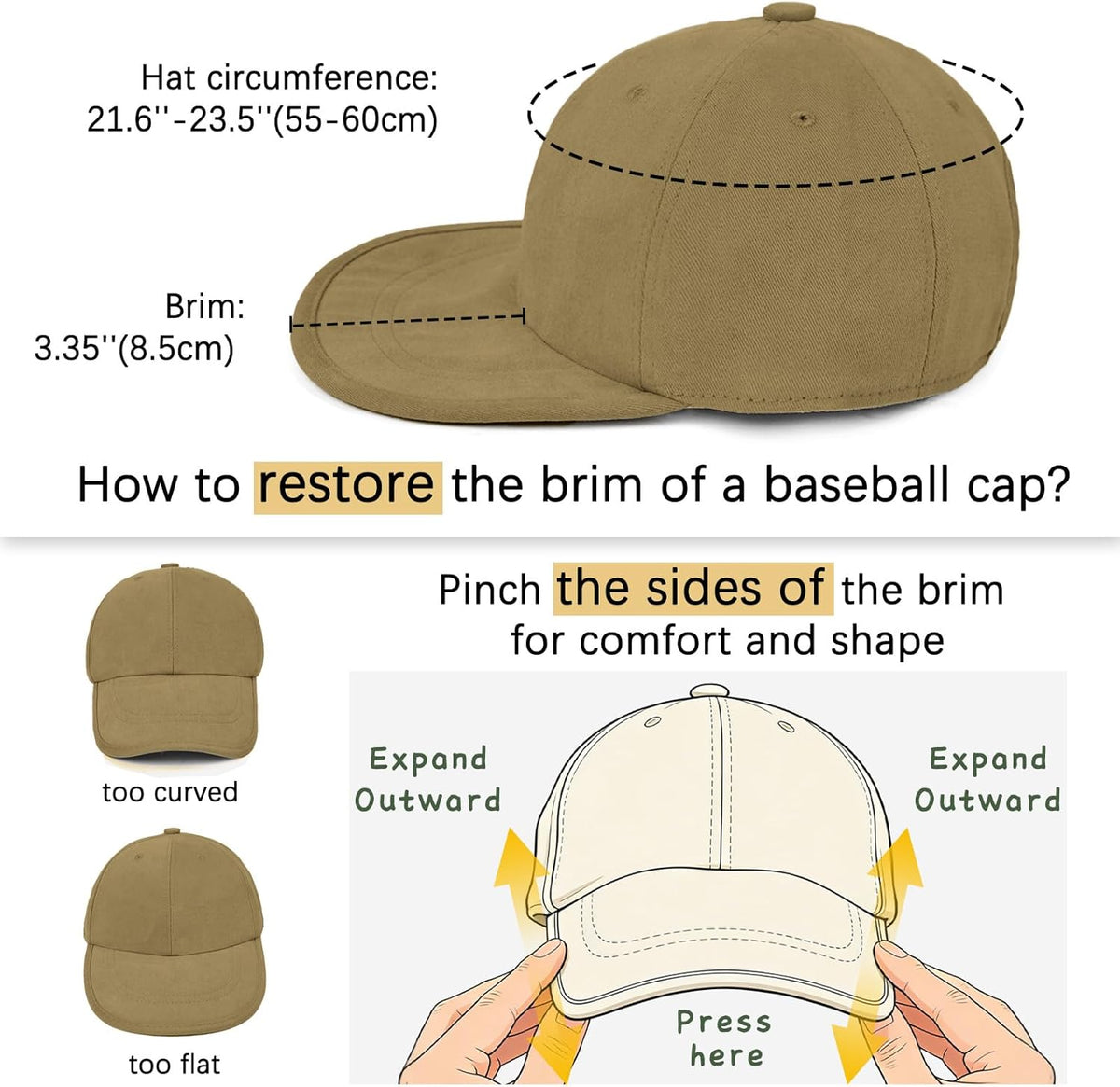 ZOORON Baseball Cap - Classic Soft Brim Dad Hat for Men & Women | Low Profile Cotton Design