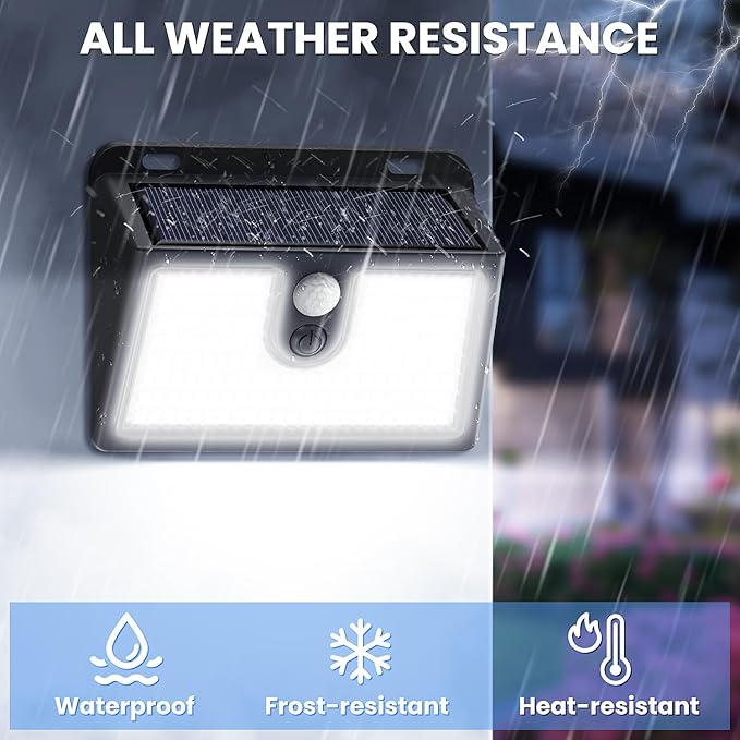 [16 Packs] Solar Motion Sensor Outdoor Lights, Super Bright Solar Lights Outdoor Waterproof, 3 Lighting Modes Security Wall Light for Outside Walking Dog Fence Backyard Deck Garden Door Step Garage