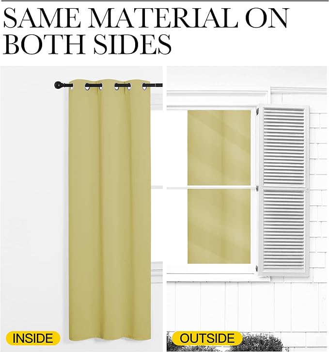 NICETOWN Paler Yellow Blackout Curtains