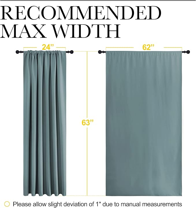 NICETOWN Greyish Blue Blackout Curtains Panels