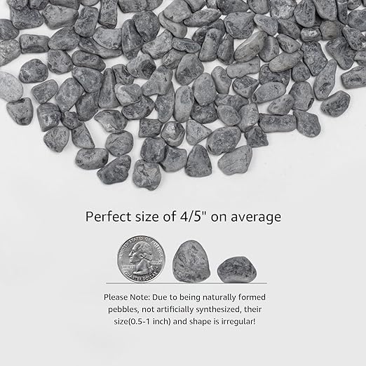 LOIOOJ Black Natural River Rocks, 0.5-1 Inch Decorative Stones for Plants, Garden, and Landscaping – 10LB, Ideal for Walkways, Vases, Crafting, Garden Pathways, and Outdoor Landscaping