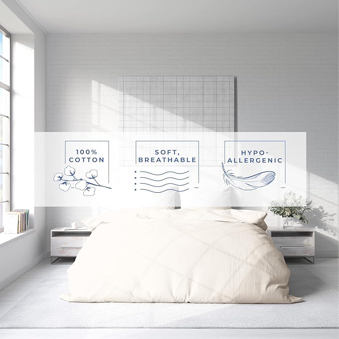 Kotton Culture 1 Pc Twin Size Duvet Cover Only -100% Egyptian Cotton Sateen 600 Thread Count Ultra Soft Premium Durable Comforter Cover Zipper Closure & Corner Ties (Butter, Twin/Twin XL 68" X 90")