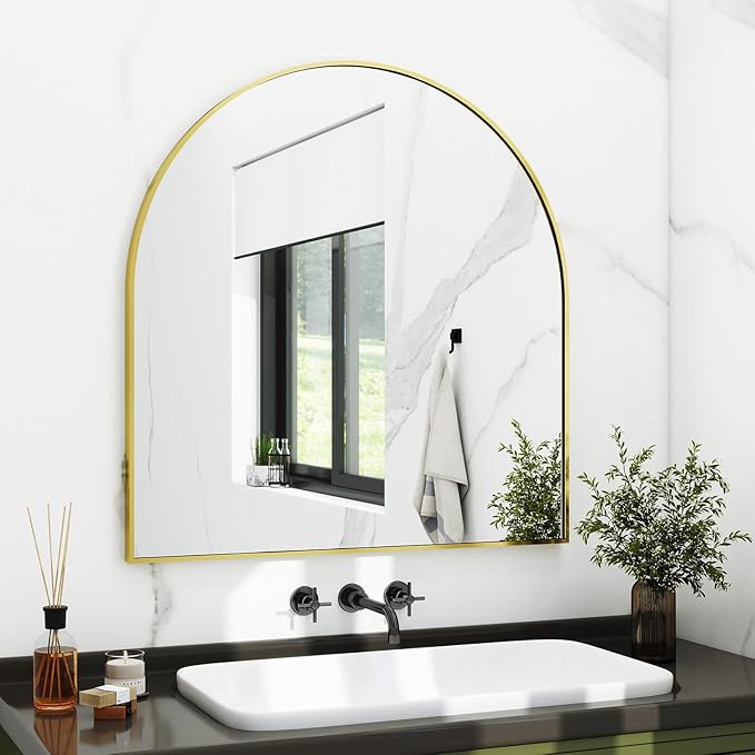 XRAMFY 31"x32" Arched Wall Mirror