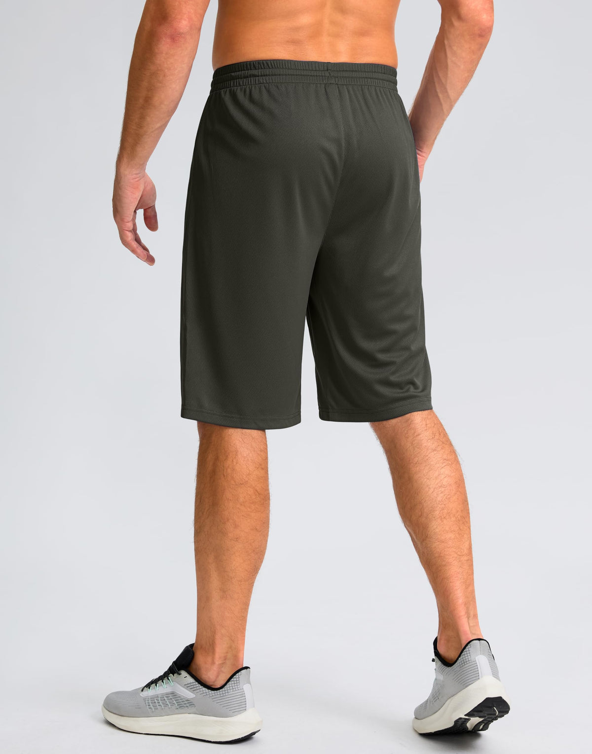 G Gradual Men's Athletic Shorts with Pockets 9" / 11" Long Basketball Shorts Lightweight Quick Dry Gym Workout Shorts for Men(Olive,M)