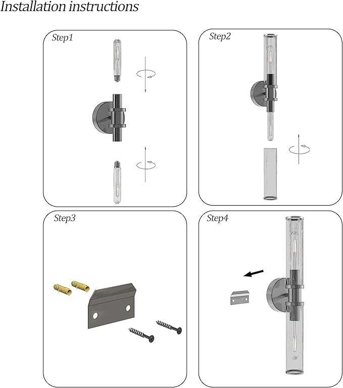 Wireless Wall Sconce with Remote Control, Easy Install Dimmable Rechargeable