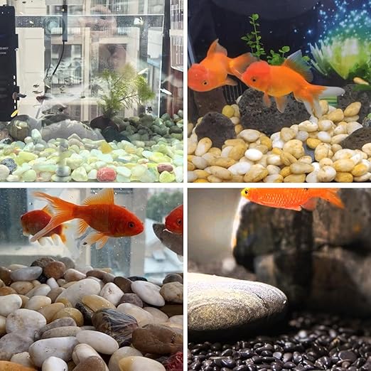 YISZM Rocks for Plant 5lbs, Yellow River Rocks 2-3 Inch Natural Pebbles for Indoor Plants, High Polished Decorative Stones Vase Filler Fish Tank Aquariums Landscaping Garden