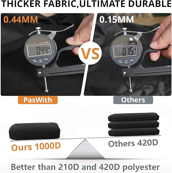 [Upgraded 1000D Heavy Duty Fabric] 63 inch Grill Cover for Weber Genesis 300 Series or II 300 Series and New 2022 Genesis 300,Waterproof 3 Burner Grill Cover,Rip-Proof BBQ Cover,Compared to Weber 7757