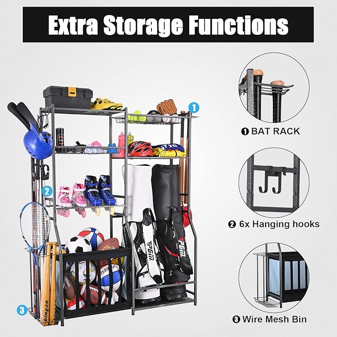 Mythinglogic Golf Storage Garage Organizer,Garden Tool Organizer for Garage