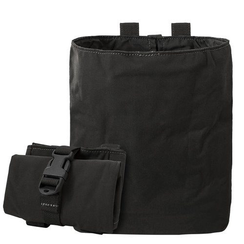 ULIONTAC Tactical Foldable Buckle Pouch - 500D Nylon Roll Up Drop Dump Pouch for Tactical Duty Belt Molle Tool Bag Space Saving (BK)
