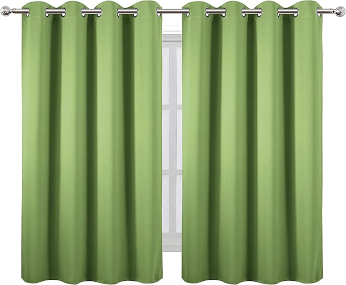 LEMOMO Blackout Curtains 52 x 45 inch/Light Green Curtains Set of 2
