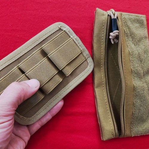 2pcs Tactical Tool Zipper Pouch EDC Elastic Organizer Holder, Expansion Pouch Utility Bag Insert Attachment with Hook Plate Backed, Storage Pocket Set for Tactical Vest Chest Rig Backpack (Black)
