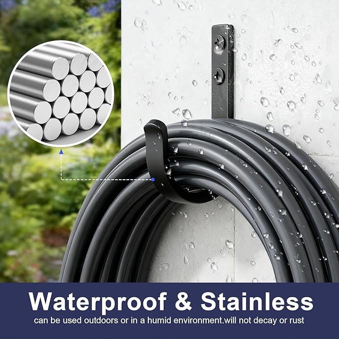Wall Hooks 4 Pack, 22LB Load-Bearing Black Metal Heavy Duty Hooks
