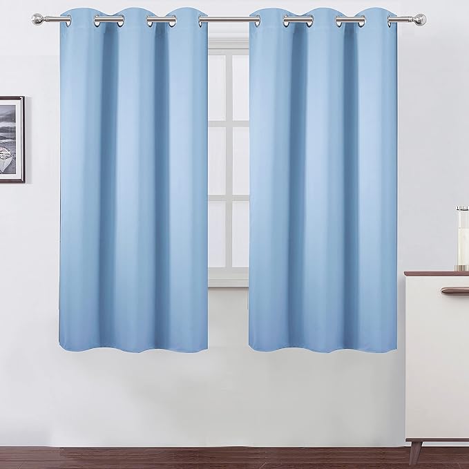 LEMOMO Sky Blue Thermal Blackout Curtains/38 x 63 Inch/Set of 2 Panels Room