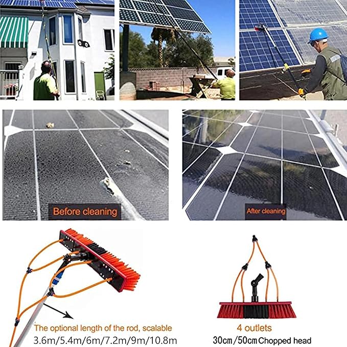 Water Fed Pole Kit,Window Cleaning Water Fed Poles Roof Cleaning Tools,Aluminum Outdoor Window Cleaner Hose,Cleaning Tool for Window Glass Extendable Cleaner Conservatory,5.4m/18FT