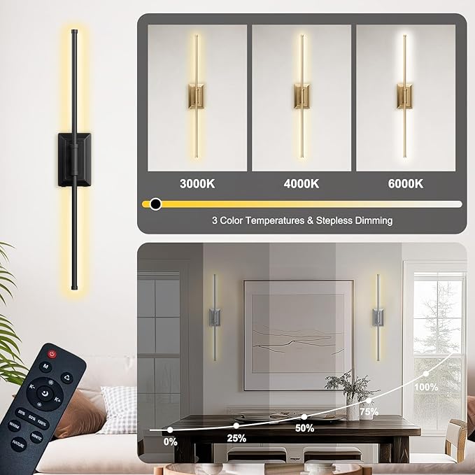 Battery Operated Wireless Wall Sconce
