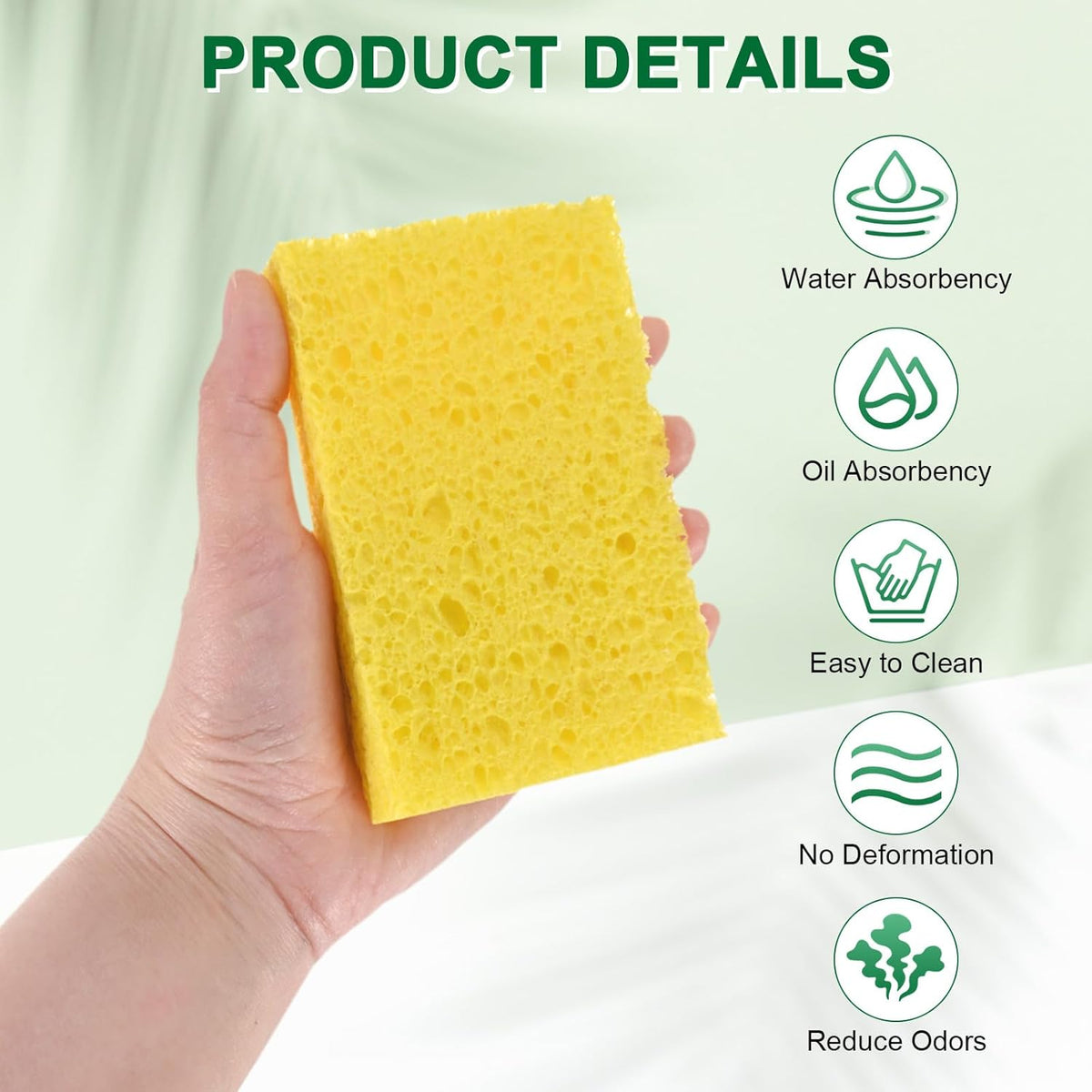 2-Set Kitchen Sponges, Condense Eco Cellulose Non-Scratch Scrub Heavy Sponge for Kitchen/Household/Bathroom, Clean Tough Messes Dish Scrubber [Multicolor]