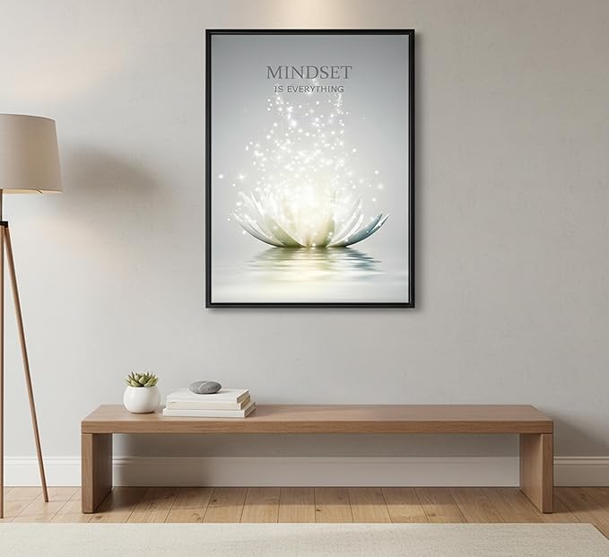Floating Framed Zen Wall Art, Just Breathe Picture Poster