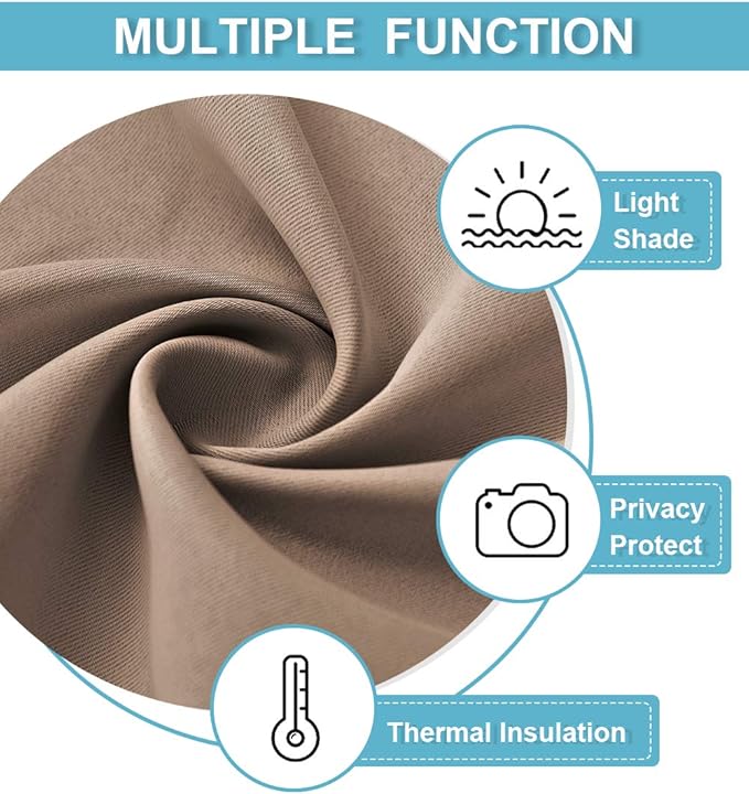 RYB HOME Blackout Curtains 80 inches Long Thermal Insulating Large Window