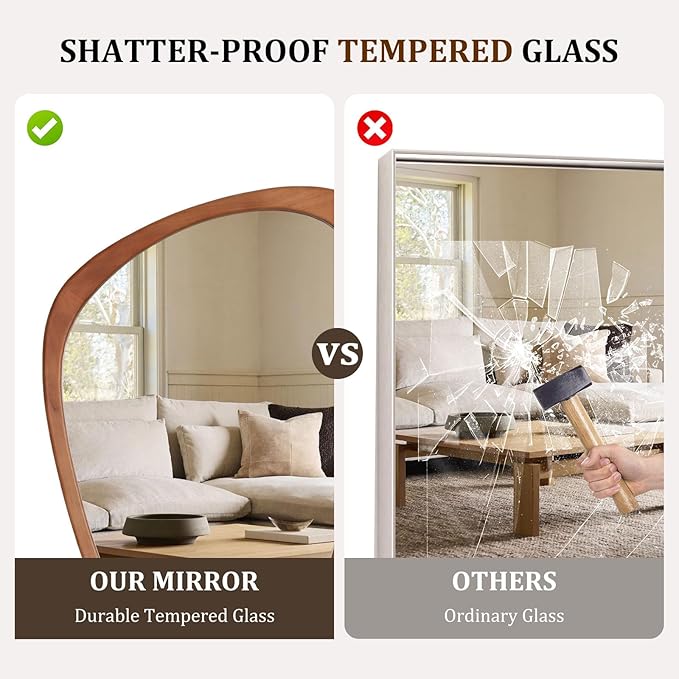 WallBeyond Asymmetrical Mirror, Irregular Wall Mirror, Wall Mirrors Decorative