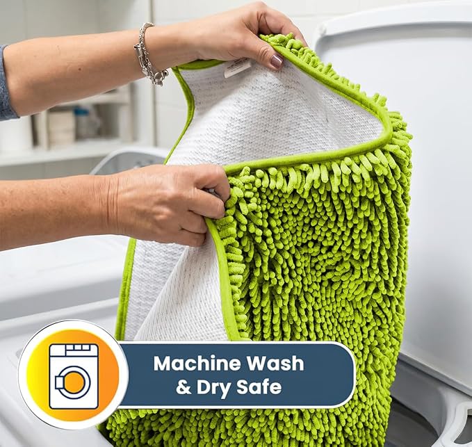 Muddy Mat® | Super Water Absorbent Door Mat Indoor, Microfiber Quick Dry Chenille Entryway Rug,Slip Resistant Front Door Mat,Indoor Mats for Entryway,Machine Washable Pet Rug, Spring Green 3ft x 8ft