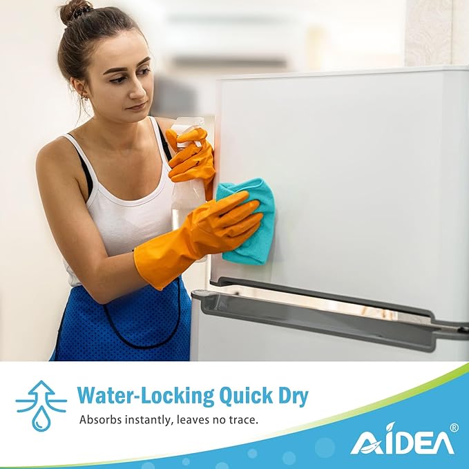 AIDEA Microfiber Cleaning Cloth-50PK, Soft Microfiber Towels for Cars, Absorbent Cleaning Rags, Lint-Free Streak-Free Wash Cloths for House, Kitchen, Window(12in.x12in), Blue