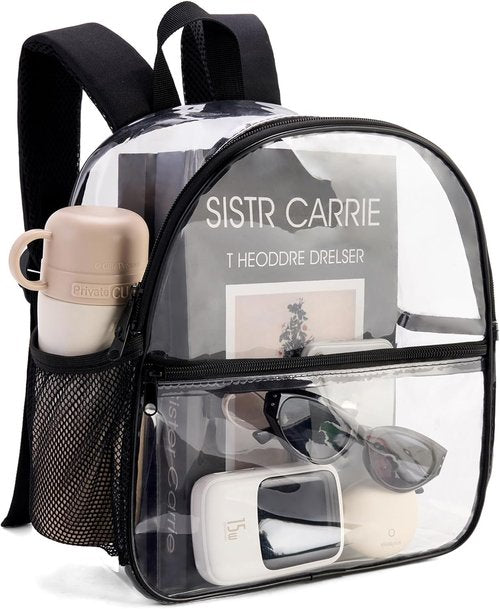 JOWURY Clear Backpack - Stadium Approved 12x6x12 | Waterproof PVC with Reinforced Straps for Events