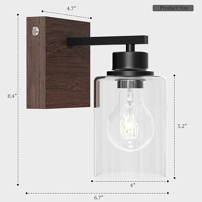 Battery Operated Wall Sconce Set of 2, Easy Install Dimmable Wireless Wall Lamps