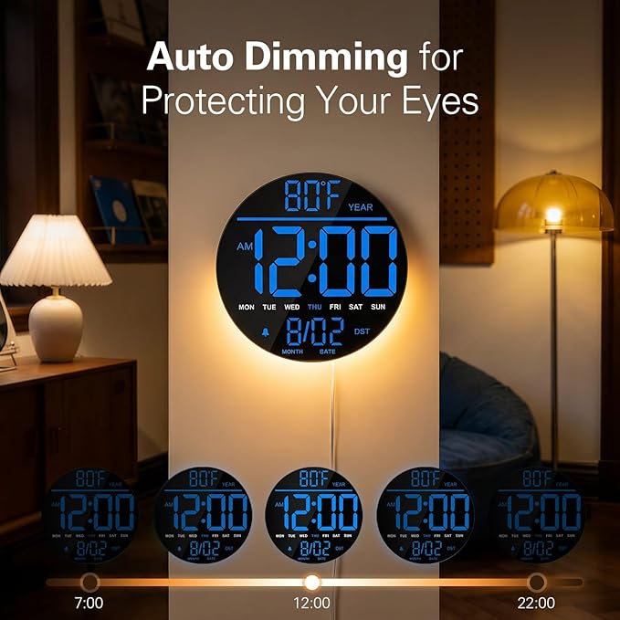 JALL 8" Large Digital Wall Clock