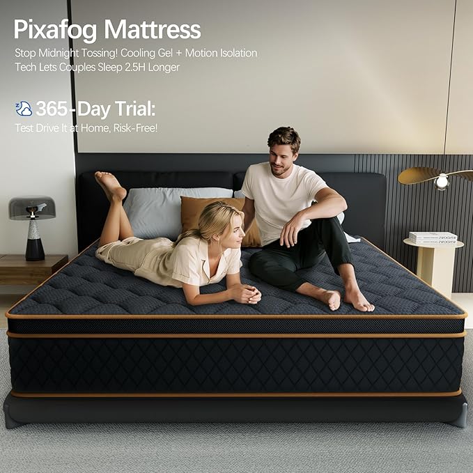 Queen Mattress- 10 Inch Hybrid Firm Support with Pocketed Coils & Cooling Gel Memory Foam | Orthopedic Back Pain Relief | Breathable | Queen Size Mattresses in a Box