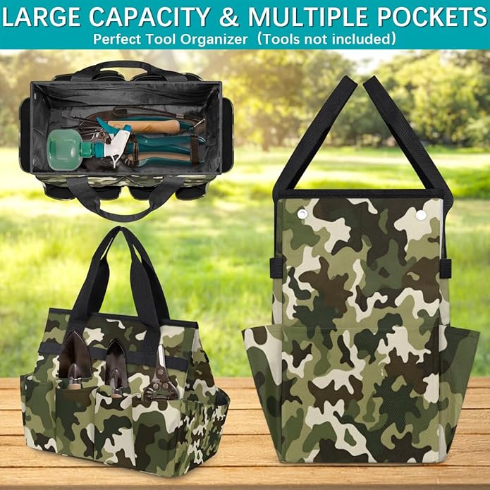 Garden Tool Bag Garden Tool Storage Bag with Pockets Handle Portable Garden Tote Bags for Women Men