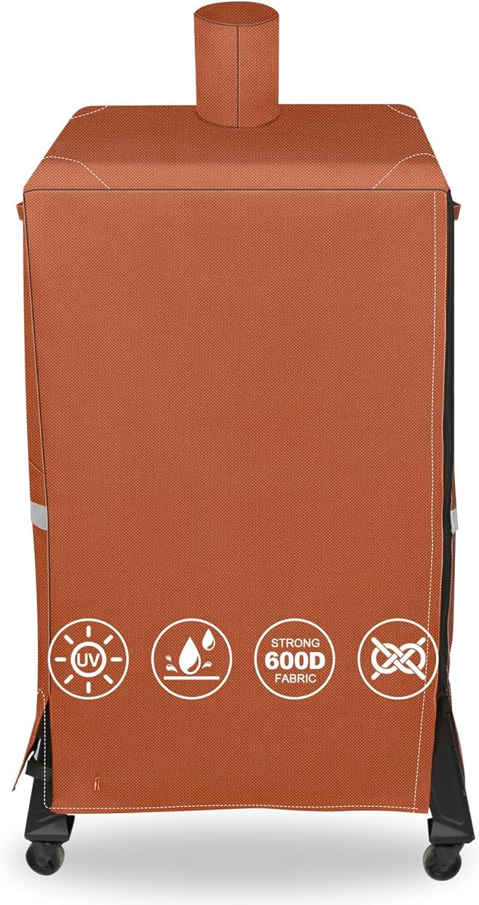 QuliMetal Vertical Smoker Cover for Pit Boss 4/5/7 Series Vertical Smokers, PBV4PS1, Q2000, Pro Series 4/5/7 Vertical Pellet Smokers, Grill Cover for Pitboss 73550, Brown