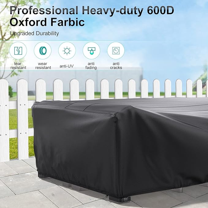 Patio Furniture Covers, Heavy Duty Outdoor Furniture Cover Waterproof, Sectional Sofa Set Covers Table and Chair Set Cover, 102"L×74"W×28"H