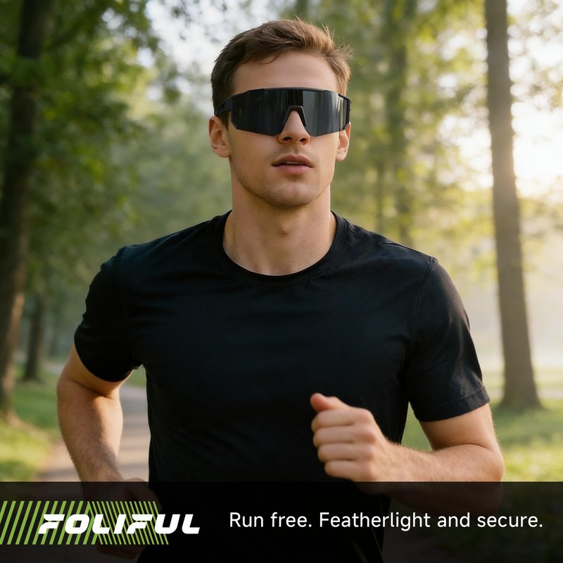 Foliful 3 Pack Polarized Sports Sunglasses Men Women, Running Mens Sunglasses UV Protection for Baseball Cycling Fishing, Ice Blue/Red/Purple