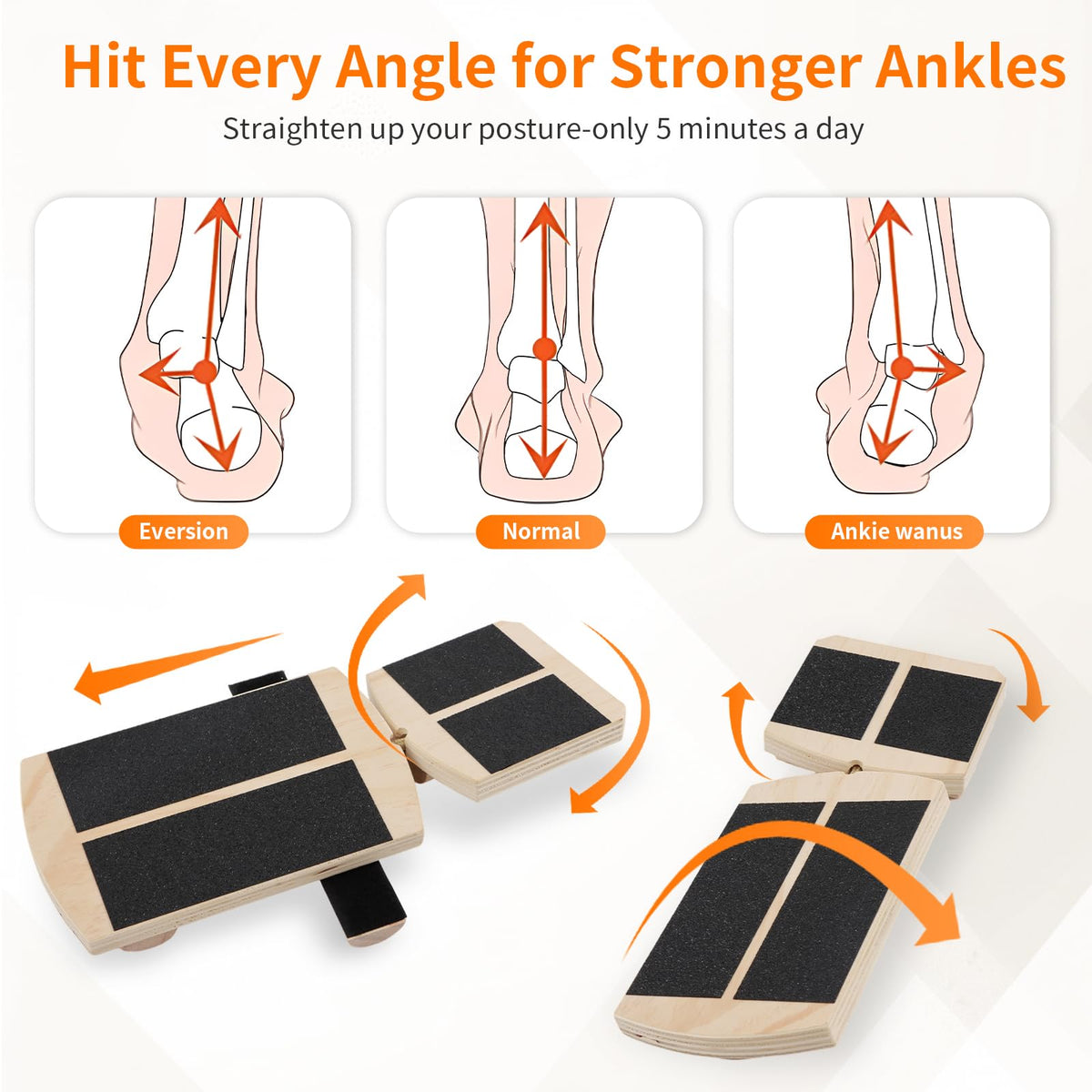 Nuaoi Ankle Balance Board Foot Trainer - 2 x Single Leg Balance Board Ankle Exerciser Strengthener with 6 Balance Bars & 5 Resistance Bands for Balance Training Sprained Ankles Plantar Fasciitis