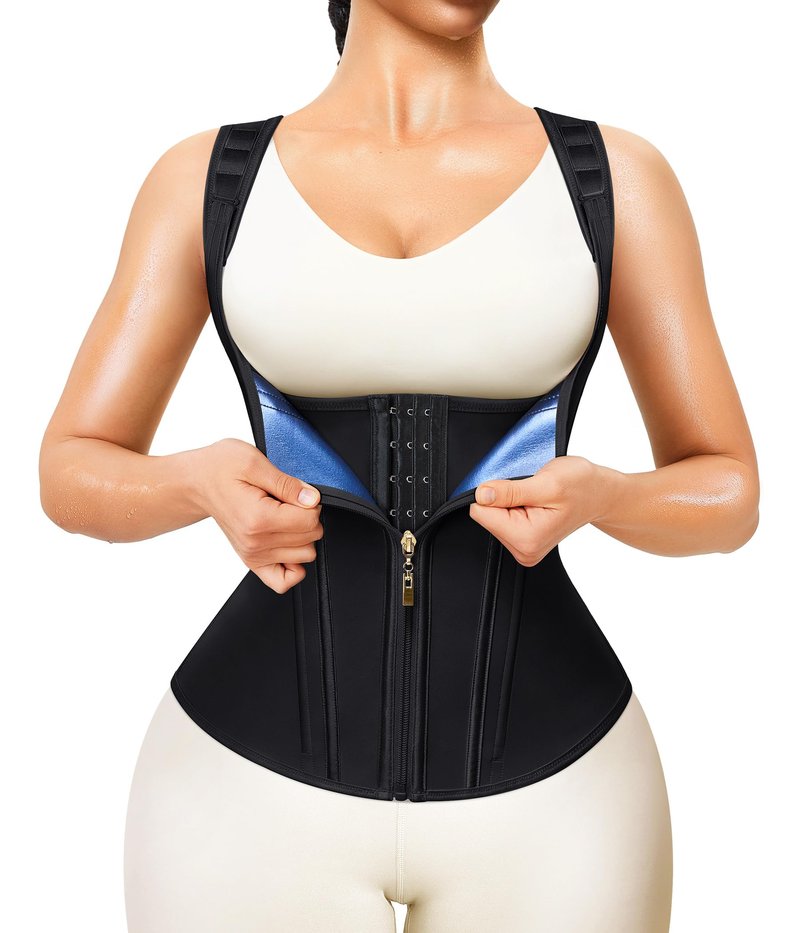 Junlan Waist Trainer for Women - Sauna Suit Sweat Vest for Working Out(Black,Large)