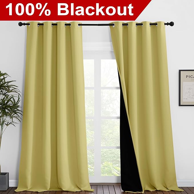NICETOWN Total Shade Curtains and Draperies, Heavy-Duty Full Light Shading