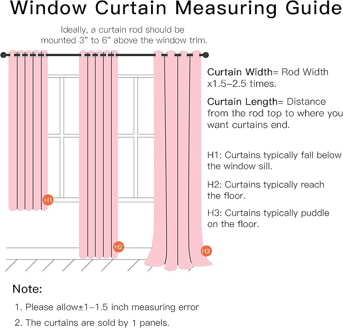 XiDi Blue Curtains for Bedroom, Girls Room Blackout Curtains, Kids Room