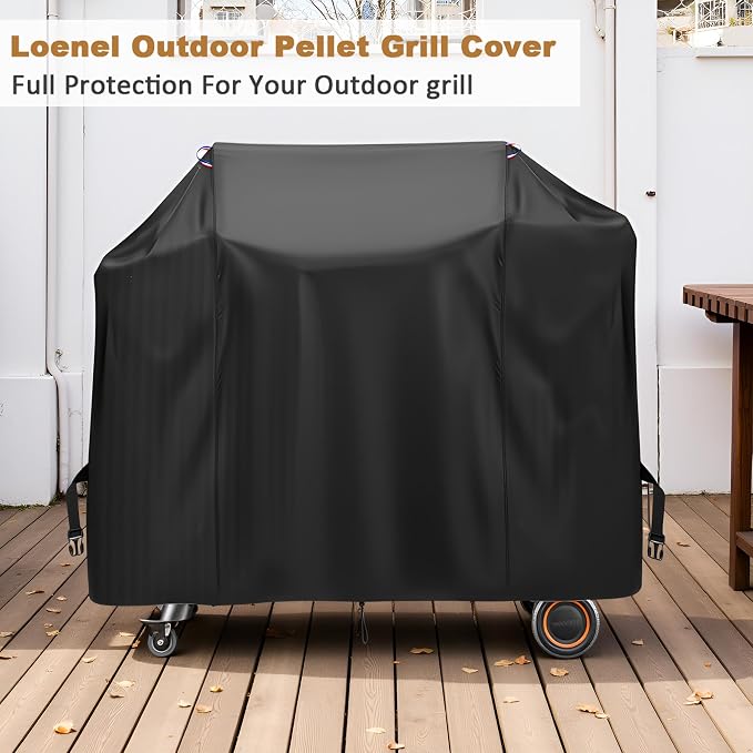 Pellet Grill Cover for Traeger Timberline 1300 Pellet Smoker Grill, 600D Thickened Grill Covers Compatible with Traeger BAC360, Heavy Duty Waterproof BBQ Cover for Outdoor Grills