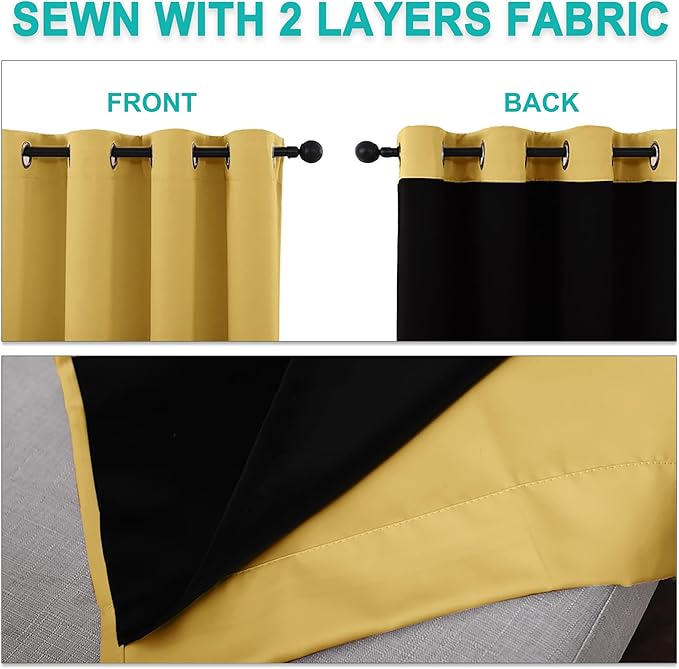 NICETOWN Total Shade Curtains and Draperies, Heavy-Duty Full Light Shading