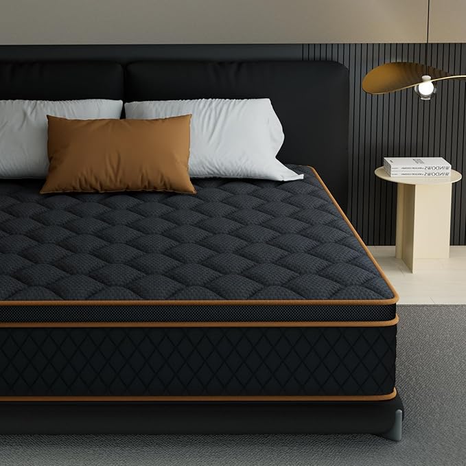 Queen Mattress- 10 Inch Hybrid Firm Support with Pocketed Coils & Cooling Gel Memory Foam | Orthopedic Back Pain Relief | Breathable | Queen Size Mattresses in a Box