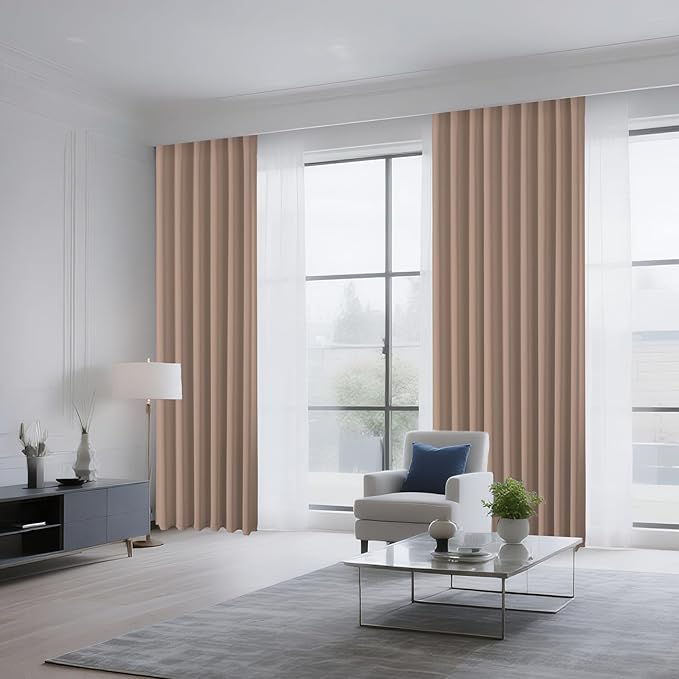 CUCRAF Khaki Blackout Curtains Customize, Rod Pocket Room Darkening Curtain